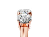 Rose gold Three-Stone Round Cut Diamond Ring with Channel Set Band and Four-Prong Setting_23