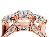 Rose gold Three-Stone Round Cut Diamond Ring with Channel-Set Band and Four-Prong Setting_73