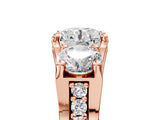 Rose gold Three-Stone Round Cut Diamond Ring with Channel-Set Band and Four-Prong Setting_74