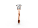 Rose gold Three-Stone Round Cut Diamond Ring with Channel-Set Band and Four-Prong Setting_80