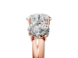 Rose gold Three-Stone Round Cut Diamond Ring with Channel-Set Band and Four-Prong Setting_83