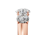 Rose gold Three-Stone Round Cut Diamond Ring with Prong Setting and Classic Band_8