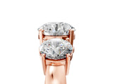 Rose gold Three-Stone Round Cut Diamond Ring with Round Side Stones, Classic Band, and Four-Prong Setting_8