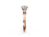 Rose gold Three-Stone Round Cut Diamond Solitaire with Prong Setting and Classic Band_38