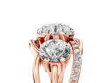 Rose gold Three-Stone Round Cut Diamond Split Shank Prong Set Ring_8