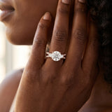 Rose gold Three-Stone Round Cut Diamond Twist Band with Prong Setting_15