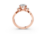 Rose gold Three-Stone Round Cut Diamond Twist Band with Prong Setting_67