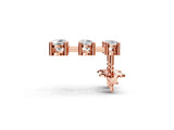Rose gold Three-Stone Round Cut Drop Earrings with Prong Setting_17