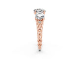 Rose gold Three-Stone Round Cut Moissanite Braided Band Ring with Four-Prong Setting_14