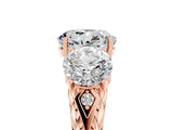 Rose gold Three-Stone Round Cut Moissanite Braided Band Ring with Four-Prong Setting_17