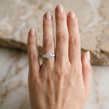 Rose gold Three-Stone Round Cut Solitaire Diamond Ring with Prong Setting_12