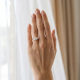 Rose gold Three-Stone Round Cut Solitaire Ring with Classic Band and Prong Setting_12