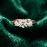 Rose gold Three-Stone Round Cut Solitaire Ring with Classic Band and Prong Setting_15