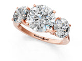 Rose gold Three-Stone Round Cut Solitaire Ring with Classic Band and Prong Setting_15