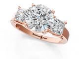Rose gold Three-Stone Round Cut Solitaire Ring with Prong Setting_4