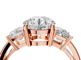 Rose gold Three-Stone Round Cut Solitaire Ring with Prong Setting_7