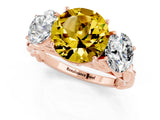 Rose gold Three-Stone Round Cut Yellow Sapphire Braided Band Ring with Four-Prong Setting_37