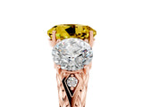 Rose gold Three-Stone Round Cut Yellow Sapphire Braided Band Ring with Four-Prong Setting_41