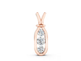 Rose gold Three-Stone Round Diamond Bezel Pendant_18