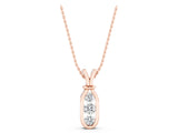 Rose gold Three-Stone Round Diamond Bezel Pendant_19