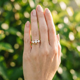 Rose gold Three-Stone Round Diamond Bypass Band with Prong Setting_7