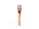 Rose gold Three-Stone Round Diamond Channel Band with Prong Setting_20