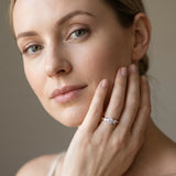 Rose gold Three-Stone Round Diamond Channel Set Engagement Ring with Prong Setting_16
