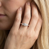 Rose gold Three-Stone Round Diamond Channel Set Engagement Ring with Prong Setting_17
