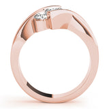 Rose gold Three-Stone Round Diamond Crossover Band with Channel Prong Setting 2