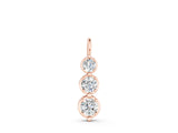 Rose gold Three-Stone Round Diamond Drop Pendant with Prong Setting_16