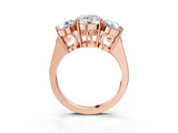 Rose gold Three-Stone Round Diamond Engagement Ring with Prong Setting on a Classic Band_14