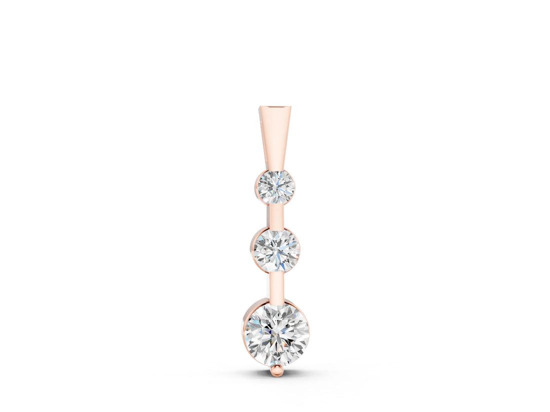 Rose gold Three-Stone Round Diamond Prong-Set Pendant_11