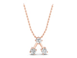 Rose gold Three-Stone Round Diamond Prong Set Pendant_7