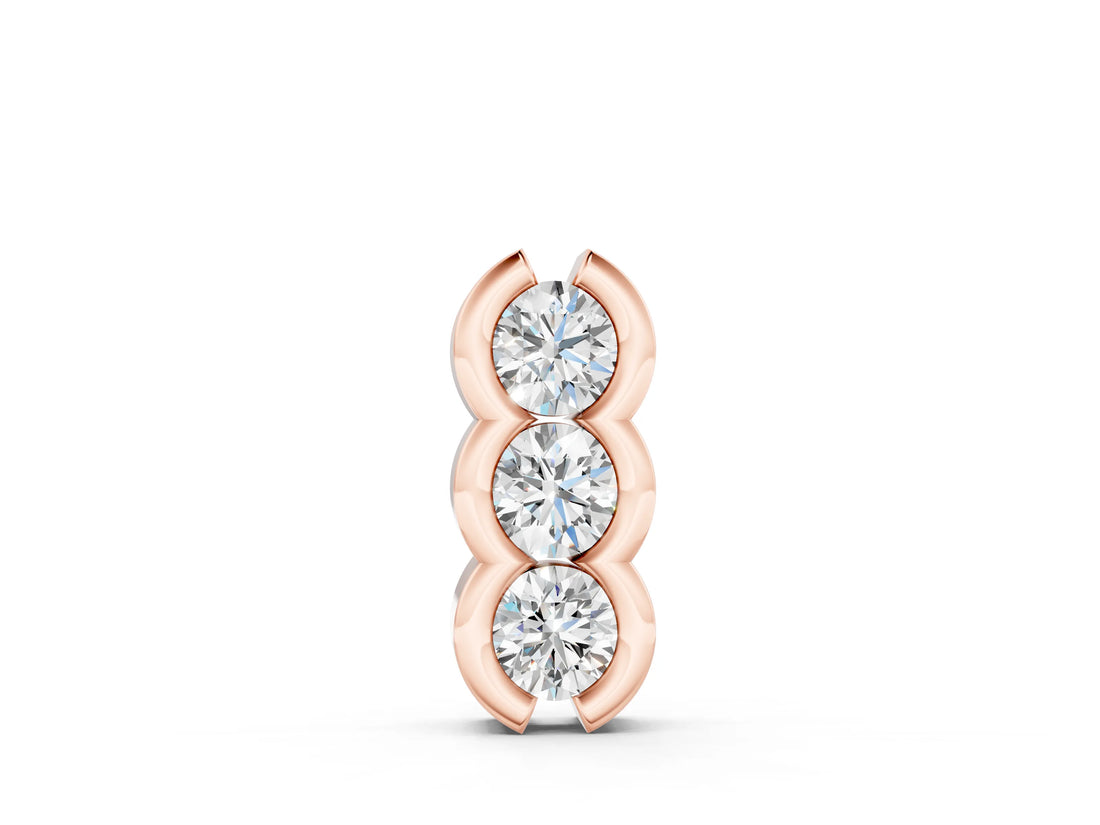 Rose gold Three Stone Round Diamond Shared Prong Pendant_6