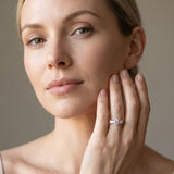 Rose gold Three-Stone Round Diamond Solitaire Ring with Channel Band and Prong Setting_13