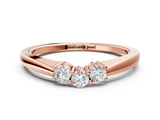 Rose gold Three-Stone Round Diamond Tension Set Solitaire Band with Prong Setting_4