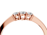 Rose gold Three-Stone Round Diamond Tension Set Solitaire Band with Prong Setting_8
