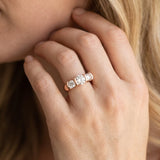 Rose gold Three-Stone Round Diamond Trellis Engagement Ring with Channel-Set Band_15