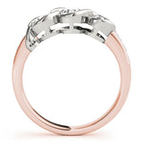 Rose gold Three-Stone Round Diamond Twist Band with Channel Setting 2