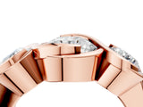 Rose gold Three-Stone Round Diamond Wave Band with Bezel Setting_10