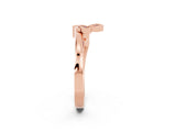 Rose gold Three-Stone Round Morganite Leaf Bypass Ring with Bezel Setting_8