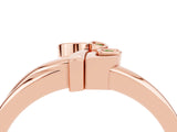 Rose gold Three-Stone Round Peridot Leaf Bypass Ring with Bezel Setting_10