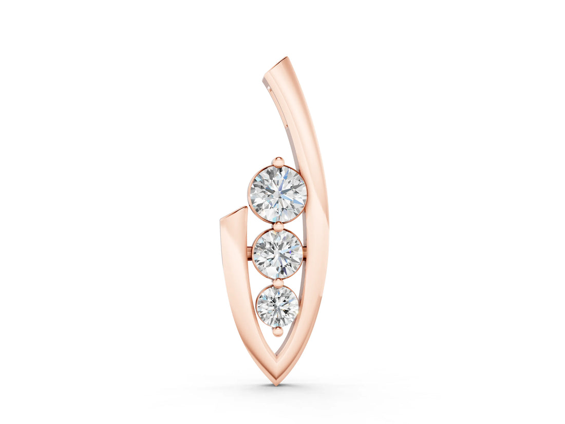Rose gold Three-Stone Round Prong-Set Pendant_6