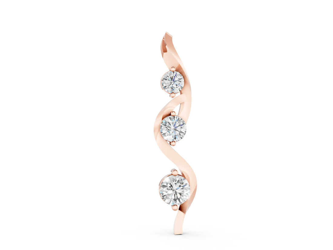 Rose gold Three-Stone Round Prong-Set Swirl Pendant_15