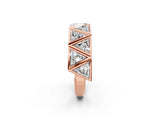 Rose gold Triangle Diamond Geometric Mens Band_2
