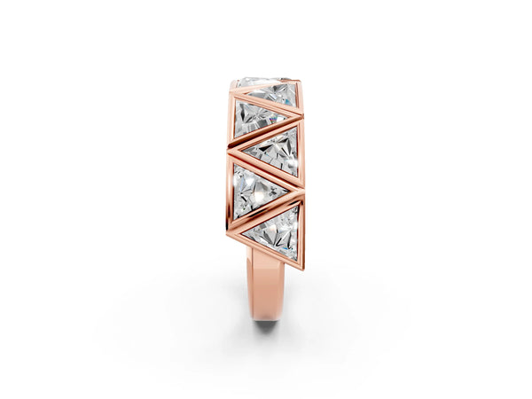 Rose gold Triangle Diamond Geometric Mens Band