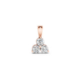 Rose gold Triangular Cluster Round Diamond Prong Pendant_16