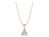 Rose gold Triangular Cluster Round Diamond Prong Pendant_17