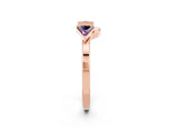 Rose gold Trillion Amethyst Open Band Ring with Bezel Setting_8