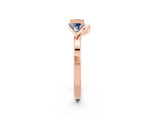 Rose gold Trillion Aquamarine Open Band Ring with Bezel Setting_8